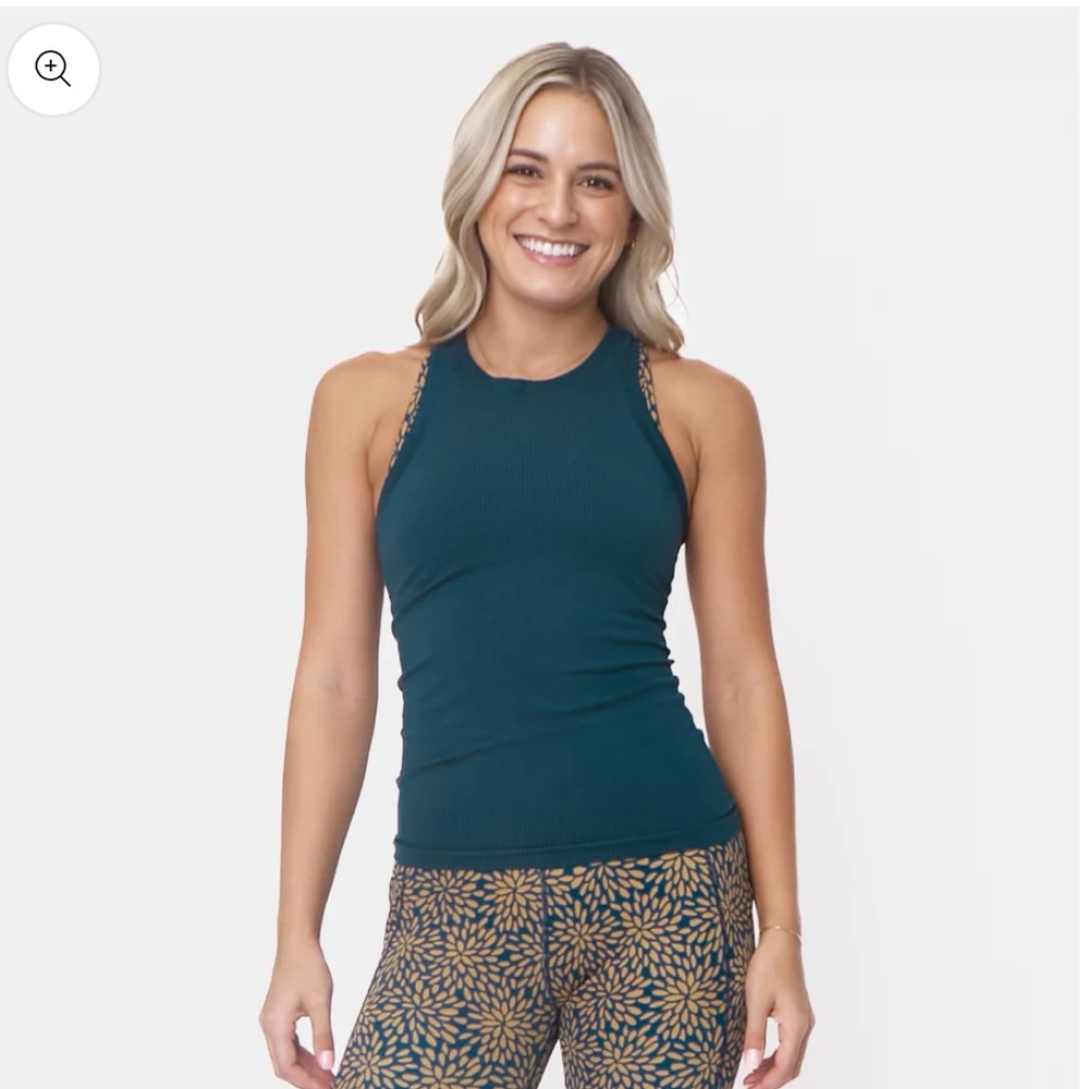 NWT Senita Athletics Bella Ribbed Tank - Pacific blue